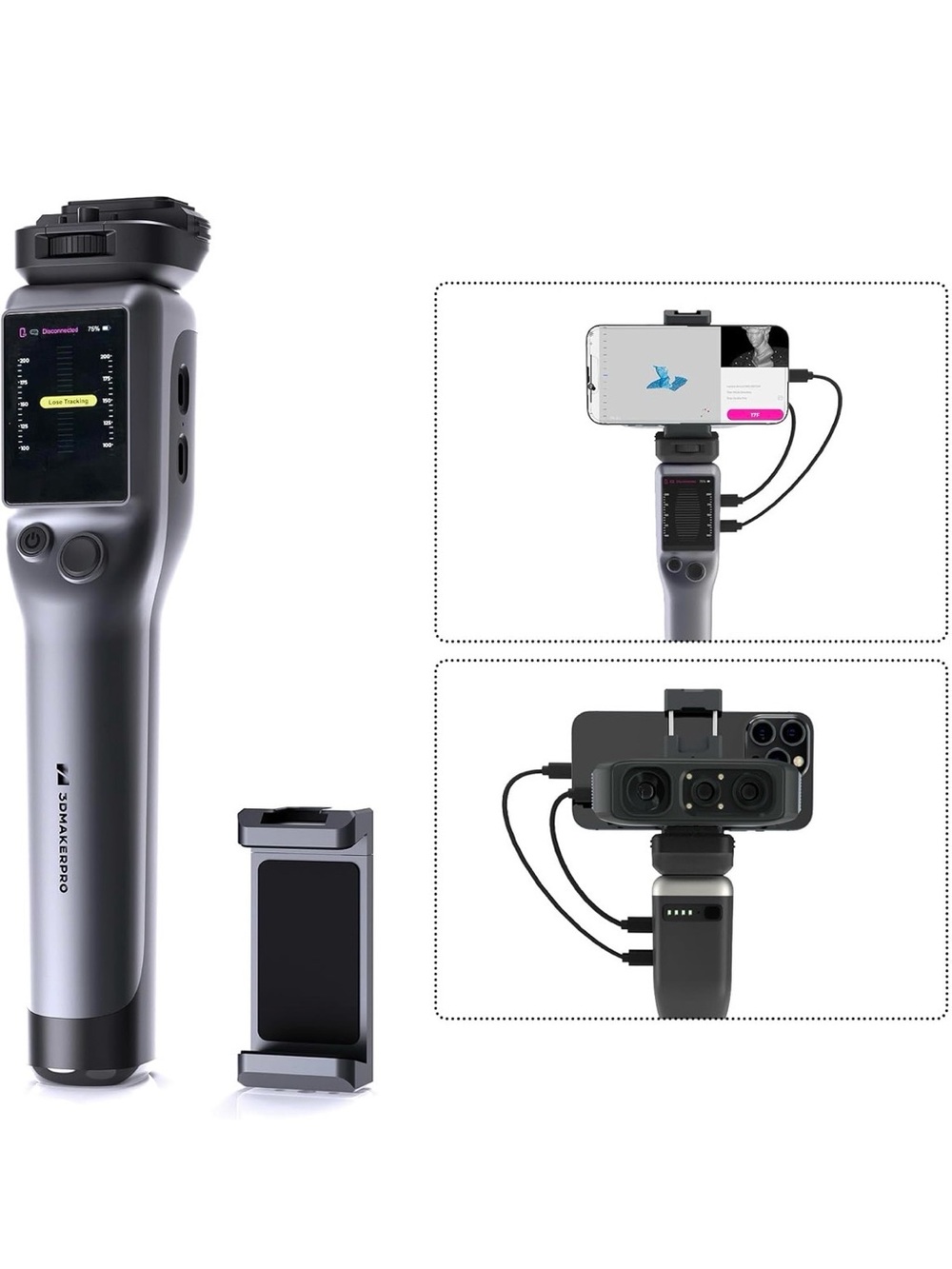 3DMakerpro Portable Smart Grip for Moose Series 3D Scanner